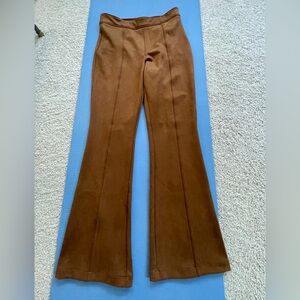 Women's Spanx - Brown Faux Suede Flare Pants